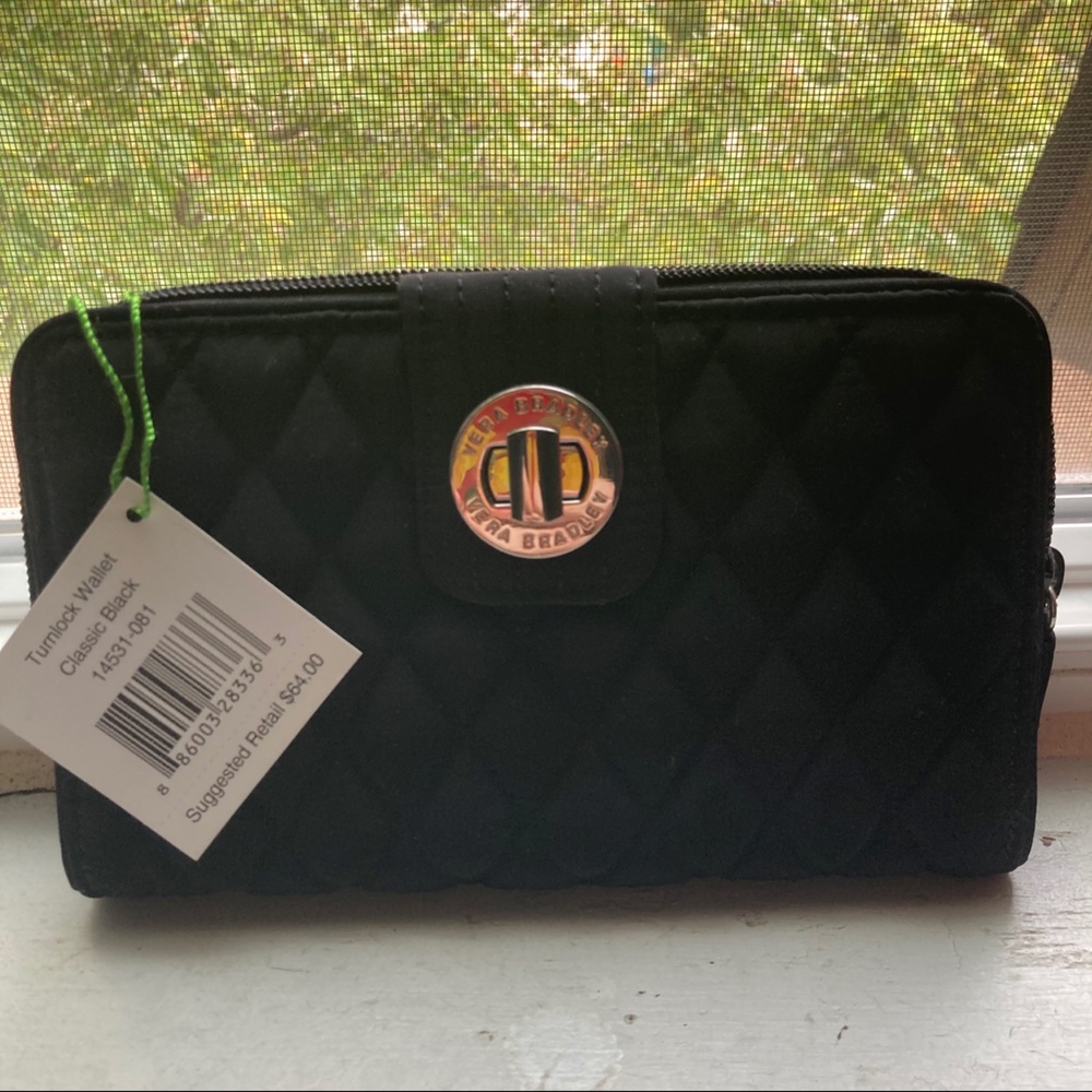 Vera Bradley Black Turnlock Wallet